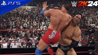 WWE 2K24  Kurt Angle vs The Rock WWF Championship Match At No Way Out 2001 PS5 [upl. by Aredna]