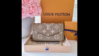 Louis Vuitton LV Felicie Pochette Empreinte Leather Bicolor Monogram Unboxing Video [upl. by Ecnarolf311]