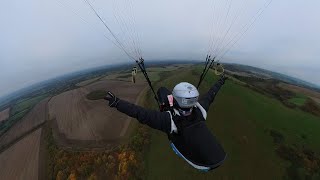 Paragliding Combe Gibbet and the autumn trees [upl. by Crowe]