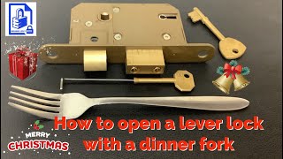 433 How to pick open a curtained lever mortice lock with a dinner fork  Merry Christmas everyone🎄 [upl. by Agan]