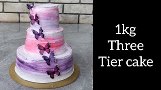 1kg Three Tier Cake ❤️ [upl. by Osber]