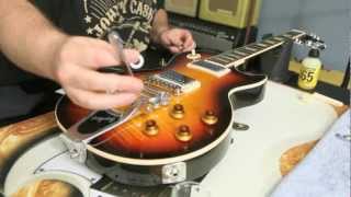 How to Install a Bigsby B7 and Vibramate V7 on Gibson Les Paul Standard by Scott Sill [upl. by Krasner768]