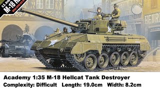 Academy 135 M18 Hellcat Tank Destroyer Kit Review [upl. by Aitram29]