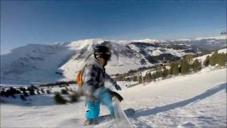 Snowboarding Harakiri Black Run Fail Mayrhofen Austria 2016 [upl. by Aynod]