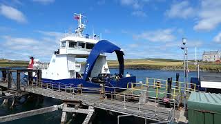 No faffing about as swift Lerwick ferry boat Fivla arrives at island of Bressay Shetland Scotland [upl. by Nauwaj483]