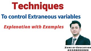 Techniques to control Extraneous variables [upl. by Landa]