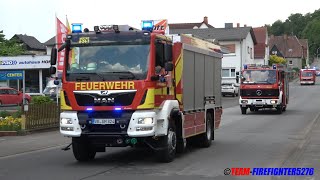 Verkehrsunfall Gefahrstoffaustritt und Feuer Großübung der Feuerwehr und des DRK in Mücke [upl. by Aracahs]