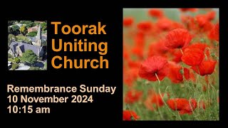 Toorak Uniting Church  Worship Service  10 November 2024 [upl. by Enelam813]