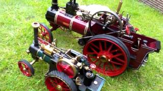 1 inch Maxitrak Burrell traction engine and DR Mercer type 2 Traction engine [upl. by Davina]