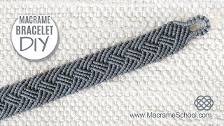 Braided Mens Bracelet Tutorial by Macrame School [upl. by Gnirps]