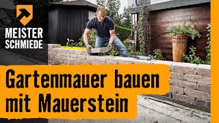 HORNBACH Meisterschmiede  Gartenmauer bauen mit Mauersteinen [upl. by Eicul]