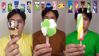 COMPILATION EATING VARIOUS AICE ICE CREAM [upl. by Ardnosac]