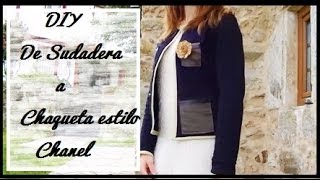 DIY De Sudadera a Chaqueta estilo Chanel [upl. by Hinson982]