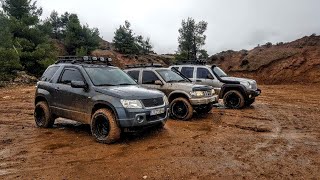 Grand vitara 16 vs kia sportage 20 vs jeep kj liberty 24 off road [upl. by Kravits]