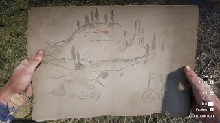 JACK HALL GANG TREASURE MAP 1 LOCATION  RED DEAD REDEMPTION 2 [upl. by Kariotta]