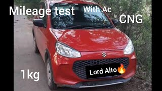 Alto k10 CNG Mileage TestHighwayWith AC1kg TestAlto K10 VxiSCNGunbelievable Result🥵 [upl. by Acinyt]