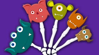 Finger Family Monster  Scary Songs For Childrens And Kids Rhymes [upl. by Milli388]