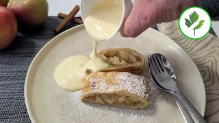 Apfelstrudel mit Blätterteig  Ein einfaches Rezept zum Nachbacken [upl. by Huntlee]