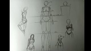 CÓMO dibujar CUERPO FEMENINO completo anatomía  proporciones  tutorial [upl. by Sama]