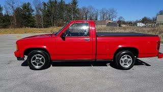 1989 Dodge Dakota Sport Pickup Truck V6  Walk around tour engine start up [upl. by Ynaiffit]