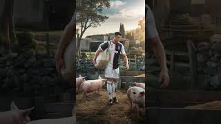 Messi e Cristiano Ronaldo become farmers messi cr7 cristianoronaldo aivideo [upl. by Ialohcin]