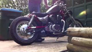 2001 Suzuki intruder vs800 open header exhaust pipes [upl. by Harrow893]