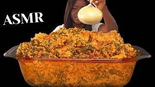 ASMR FUFU amp EGUSI SOUP MUKBANG Turkey wings Nigerian food No Talking Soft Eating Sounds [upl. by Pollard285]