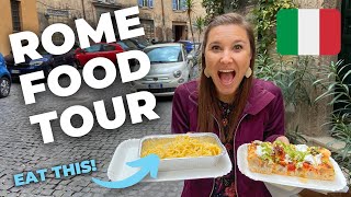 FOOD TOUR IN ROME ITALY  Where to Eat in Rome  Best Food in Rome  1 day in Rome [upl. by Bud]