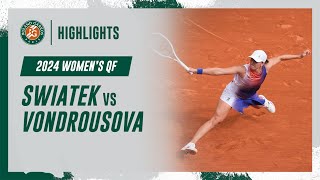 Swiatek vs Vondrousova Quarterfinal Highlights  RolandGarros 2024 [upl. by Adyela]