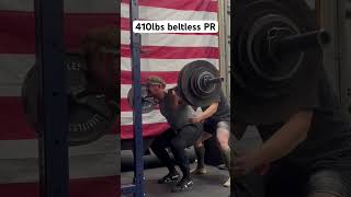 410lbs beltless squat [upl. by Siroval]