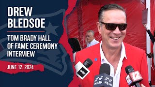 Drew Bledsoe Cracks Jokes About Playing With quotYoungquot Tom Brady  Tom Brady HOF Ceremony [upl. by Erna11]