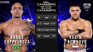 BRUNO CAPPELOZZA VS VADIM NEMKOV FULL FIGHT  CHAMPS VS CHAMPS [upl. by Enelegna]