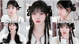 🤍 CUTE AND EASY HAIRSTYLES FOR SCHOOL  Aesthetic amp Stylish Hairstyles  Accessories [upl. by Dorran]