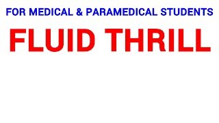 FLUID THRILL  CLINICAL LAB [upl. by Reprah]