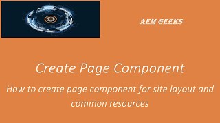 AEM Tutorial 8  site page component  Create page component in AEM [upl. by Shiroma]