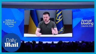 Zelensky speech Calls for tougher sanctions on Russia at Davos [upl. by Eilrac]