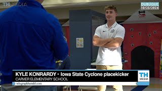 Iowa State Cyclone placekicker visits Carver Elementary School [upl. by Eerual654]