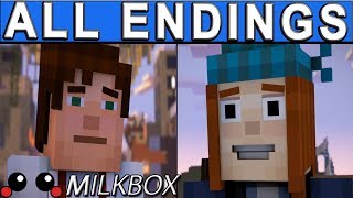 Minecraft Story Mode Season 2 EP5 ALL ENDINGS  Episode 5 Above and Beyond [upl. by Ecirtram]