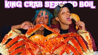 KING CRAB SEAFOOD BOIL MUKBANG  SHE TELLS YALL HOW SHE REALLY FEELS [upl. by Shelley270]