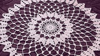 Crochet doily tutorial How to crochet doily 1620 round Part 5 [upl. by Monk306]