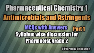 Antimicrobials and Astringents MCQs from Pharmaceutical chemistry1 DHS DME Pharmacist grade 2 2020 [upl. by Materi278]