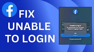 How To Fix Facebook Unable To Login [upl. by Loseff]