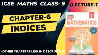 ICSE Class9  Maths  Chapter 6 INDICES INTRODUCTION  Lecture 1 [upl. by Bella8]