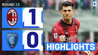 MILANEMPOLI 10  HIGHLIGHTS  Pulisic secures all three points for Milan  Serie A 202324 [upl. by Osugi]