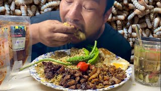 eating most expensive and favourite worm of northeast Nagaland  the rumbling spoons chutney [upl. by Larner]