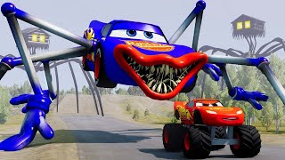 Live Epic Escape From Lightning McQueen Eater Monsters in BeamNGDrive Insane Crashes amp Stunts [upl. by Ynattir]