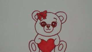 🤩How To Draw A Cute Taddy Bear  Easy Taddy Bear Drawing  Taddy Bear With Heart Step By StepTaddy [upl. by Halli]