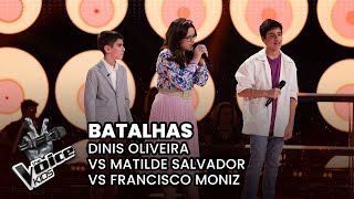 Dinis Oliveira vs Matilde Salvador vs Francisco Moniz Batalhas The Voice Kids Portugal 2024 [upl. by Lamaaj474]