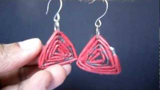 Handmade Rolled Paper Earrings  Triangle [upl. by Caesaria]