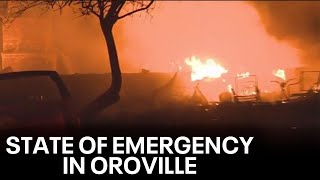 Thompson Fire Oroville declares state of emergency evacuations ordered due to wildfire  KTVU [upl. by Yekim]